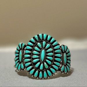 Vintage Green Turquoise Cluster Bracelet